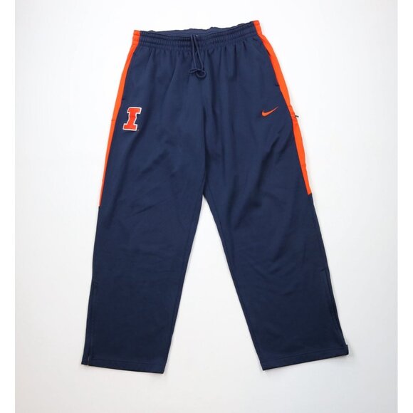 Vintage Y2K Nike Mens 2XL XXL University of Illinois Wide Leg Sweatpants Blue